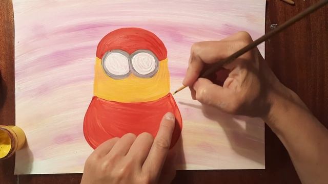 Рисуем миньона Боб-клубника красками гуашь. Как нарисовать миньона клубнику поэтапно. смотреть онлайн