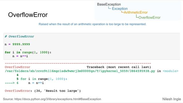 OverflowError | Python | Tutorial смотреть онлайн