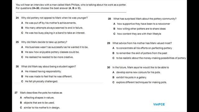 Full FCE Listening Test 8 with Answers смотреть онлайн