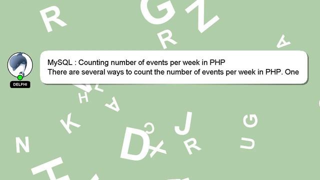 MySQL : Counting number of events per week in PHP смотреть онлайн