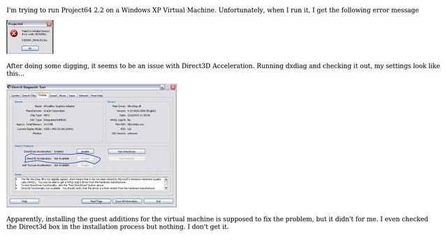 Direct3D Acceleration on Windows XP VirtualBox VM смотреть онлайн