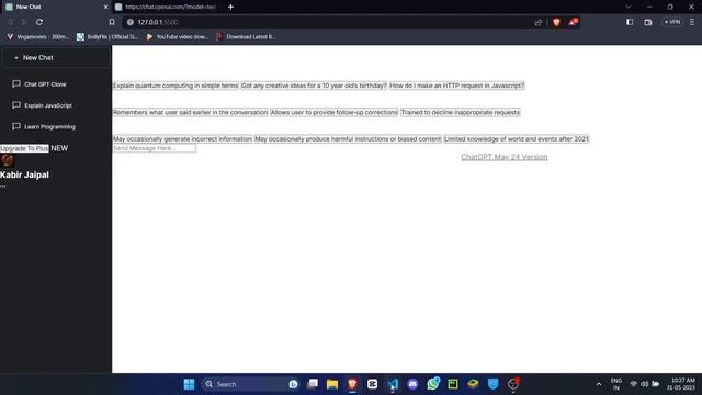 Building a Chat GPT Clone with HTML, CSS, and JavaScript | Frontend Project for Beginners ?? смотреть онлайн