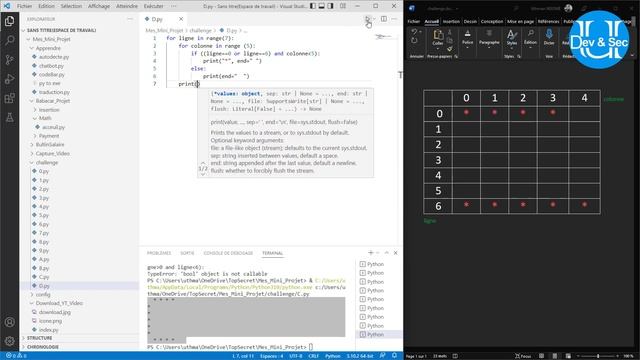 Challenge Python : Affichage en forme de "D" смотреть онлайн