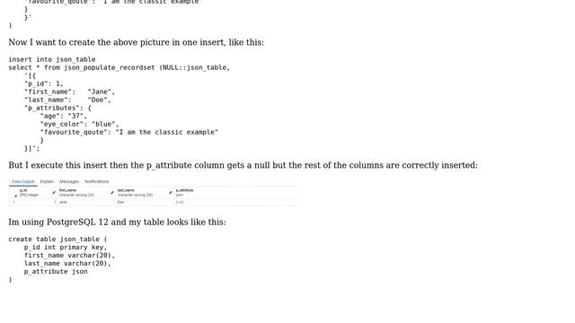 Databases: How to insert json into a table and have certain columns remain json? смотреть онлайн