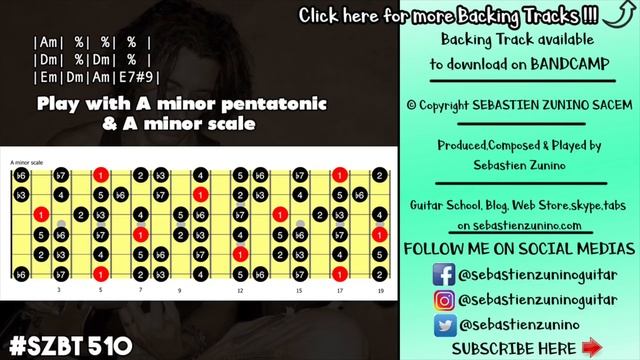 Sad Blues Backing Track in A minor | SZBT 510 смотреть онлайн