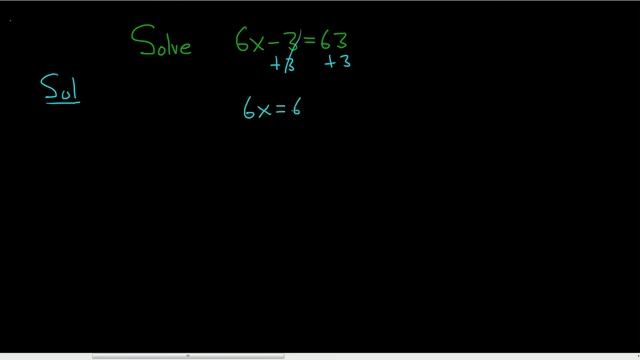 Solve 6x - 3 = 63 смотреть онлайн