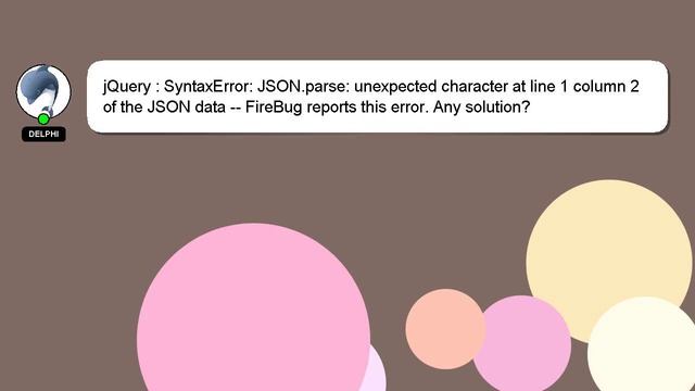 jQuery : SyntaxError: JSON.parse: unexpected character at line 1 column 2 of the JSON data -- FireB смотреть онлайн