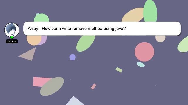 Array : How can i write remove method using java? смотреть онлайн