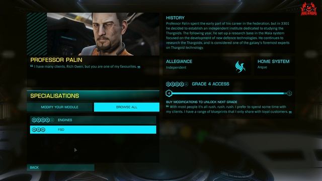 Elite Dangerous Professor Palin Has A New Home ARQUE