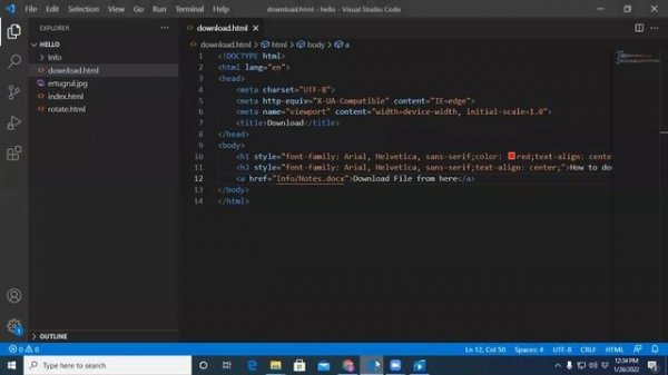 Download File in HTML | How to download word document in html | Tutorial #29