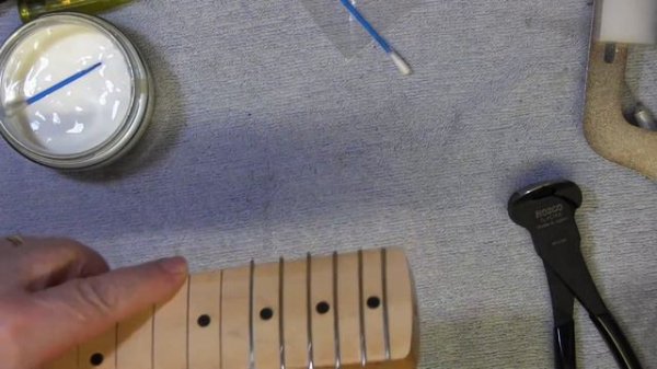 Matt's Strat 6.  Some Fretting.