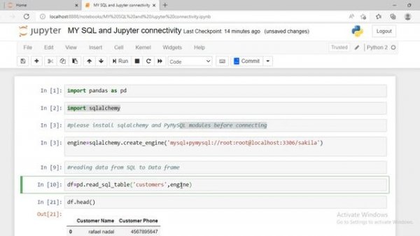 Connecting SQL to Python using sqlalchemy library !!