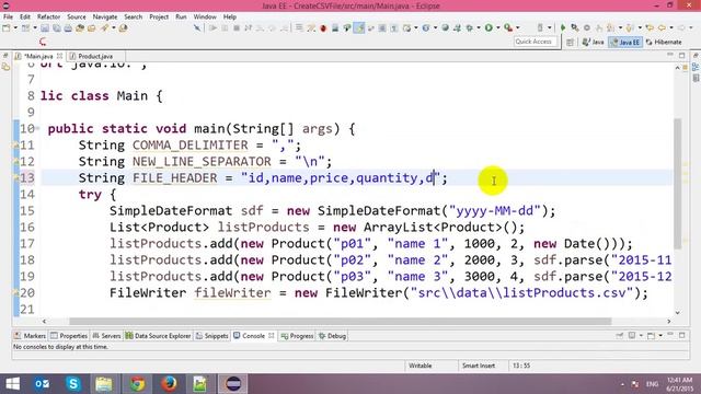 Write CSV Files in Java смотреть онлайн