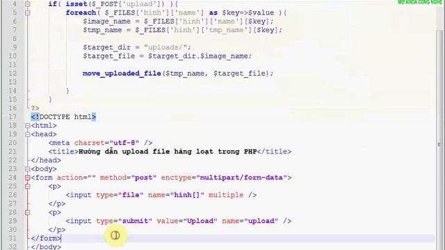 Hướng dẫn upload file đồng loạt trong PHP смотреть онлайн