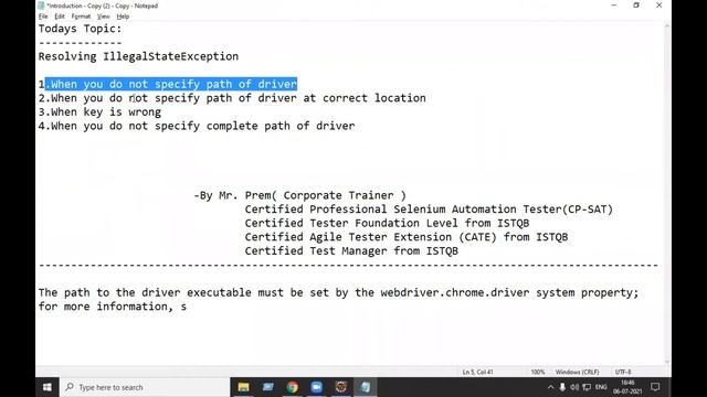 How to resolve IllegalState Exception in WebDriver смотреть онлайн