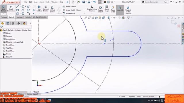 Solidworks Tutorial||Sketch Exercise - 3|| How to use Circle & Circular Sketch Pattern in Solidwork смотреть онлайн
