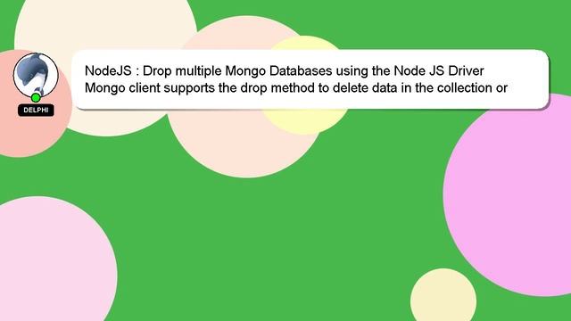 NodeJS : Drop multiple Mongo Databases using the Node JS Driver смотреть онлайн