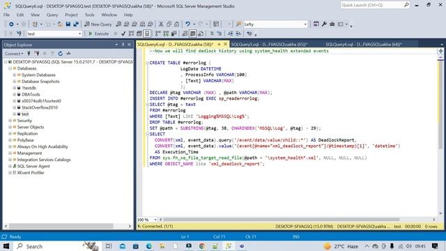 How to get Deadlock history in SQL Server using system_health extended events? смотреть онлайн