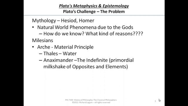 08-0-01 Plato's Republic -Metaphysics& Epistemology - The Challenge - Mythology & Milesians смотреть онлайн