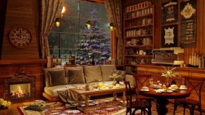 ПРАЗДНИЧНОЕ кафе / Позитивный ДЖАЗ / Суета за ОКНОМ / ТЁПЛАЯ и уютная АТМОСФЕРА / Камин...