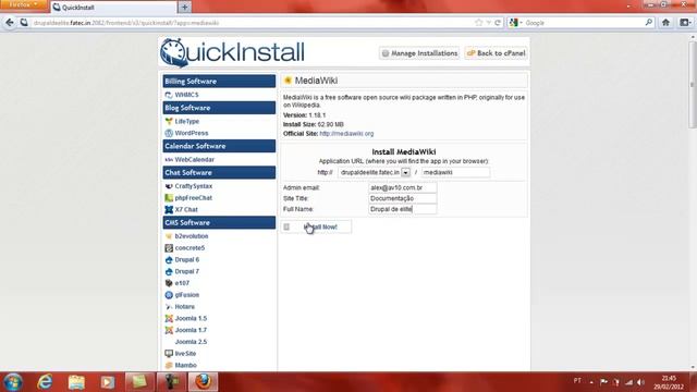 Instalando o MediaWiki na Hospedagem usando o instalador automático смотреть онлайн