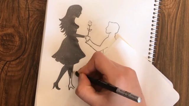 Valentines Day Drawing/valentines Day Drawing Love Romantic/valentine's Day2022/couple Painting Eas