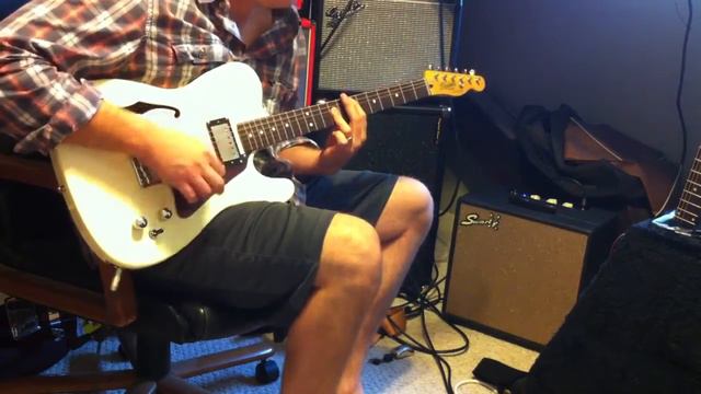 Thinline Humbucker Partscaster Tele, Epiphone Dot, Edwards Jimmy Page LP Swart STR rhythm tones смотреть онлайн