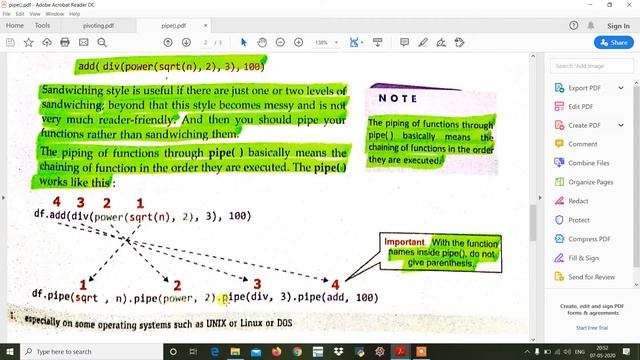 Python Pandas-Function Application:pipe() смотреть онлайн