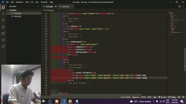Tutorial Membuat Form Registrasi Menggunakan HTML dan PHP смотреть онлайн