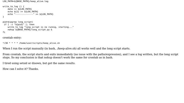 Unix & Linux: Use crontab to invoke nohup in script смотреть онлайн