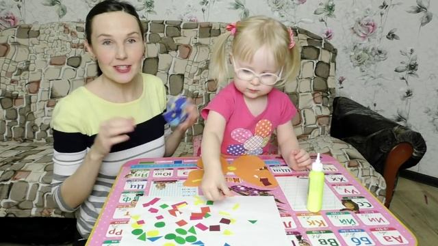 АППЛИКАЦИЯ ИЗ БУМАГИ ♥ Занятия для детей ♥ Учим цвета и геометрические фигуры смотреть онлайн