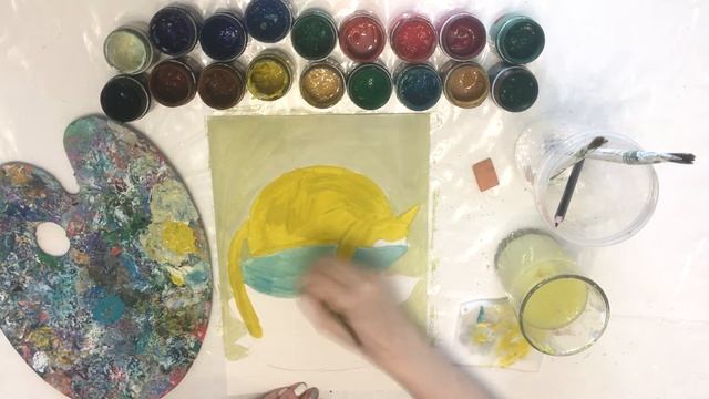 Мастер-класс «Домашний уютный кот». Рисуем гуашью смотреть онлайн