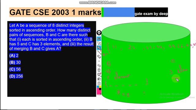Let A be a sequence of 8 distinct integers sorted in ascending order. How many GATE CSE 2003 1 mar смотреть онлайн