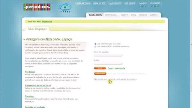 Como utilizar o MEU ESPAÇO no PORTAL periodicos CAPES.wmv смотреть онлайн