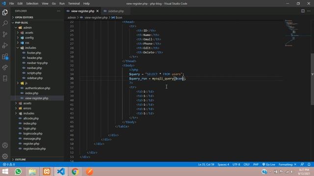PHP Blog Admin Panel 7: How to fetch registered users data from database in php mysql смотреть онлайн