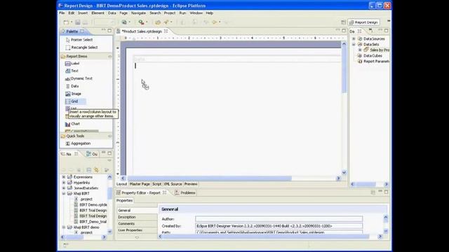 BIRT Report Designer Tutorial Demo Part 1 смотреть онлайн