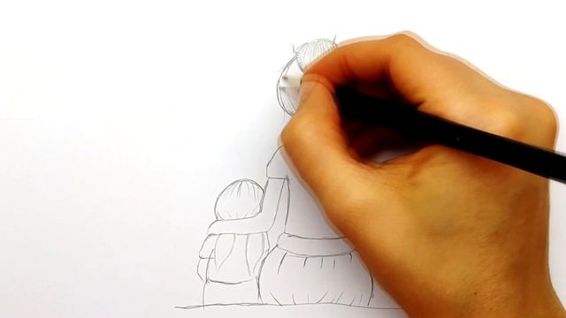 Как нарисовать Маму и Доченьку простым карандашом - рисунок для мамы на 8 Марта. #458 смотреть онлайн