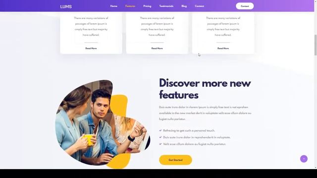 Lums - SEO Landing React NextJS Template one page mobile template смотреть онлайн
