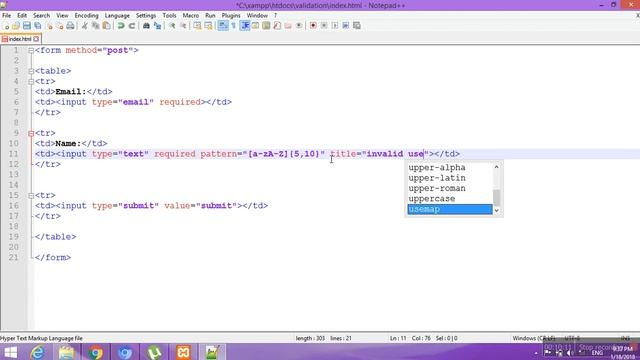 Client-Side Form Validation with HTML5 Video Tutorial-118(Hindi/Urdu) смотреть онлайн