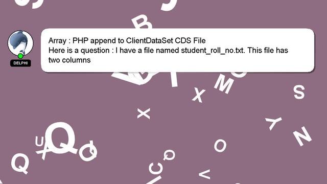 Array : PHP append to ClientDataSet CDS File смотреть онлайн