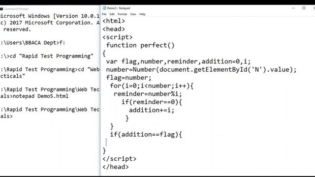 Perfect Number Check in Js || Rapid Test Programming || Joshi Pushkar D. || Web Technology смотреть онлайн