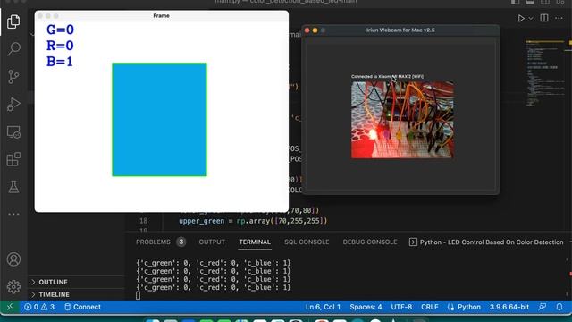 Detecting colour of LEDs using Python Open CV and Arduino.... смотреть онлайн