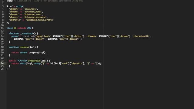 CodeCast #2 - Simple PHP database connection using PDO смотреть онлайн