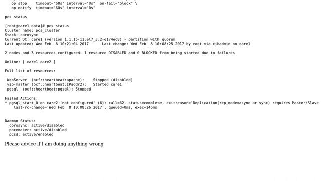 Can not start PostgreSQL replication resource with Corosync/Pacemaker on CentOS 7 смотреть онлайн