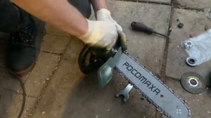 установка насадки "цепная пила" на болгарку (ушм)