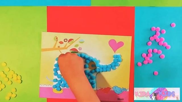 Кира делает детскую аппликацию " Слоник" смотреть онлайн