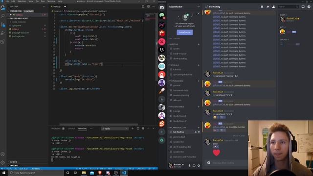 Emoji Message Reactions - Discord Bot JavaScript Programming Tutorial - QUESTS INCLUDED смотреть онлайн