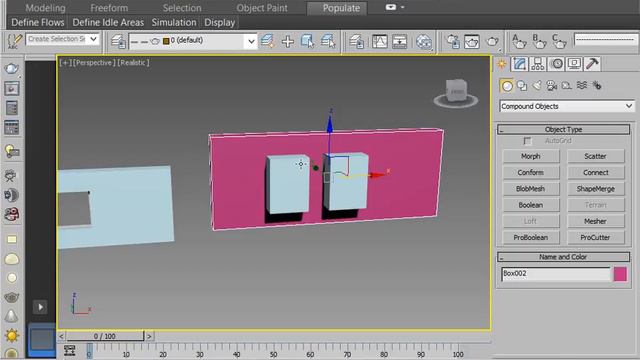3dmax.если не работает proboolean то применить boolean смотреть онлайн