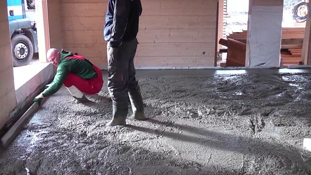 заливка пола в доме из бруса смотреть онлайн