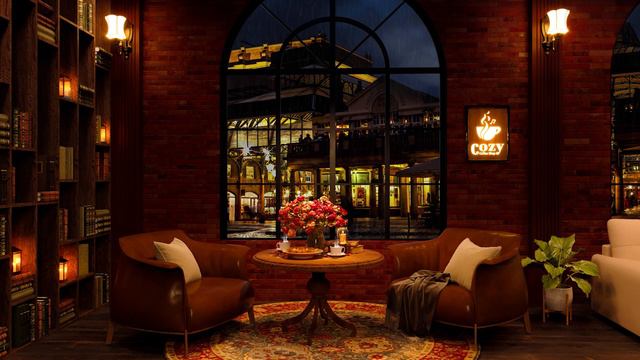 Cozy Coffee Shop Ambience | Relaxing Piano Jazz Music and Rain Sounds for Study, Work смотреть онлайн